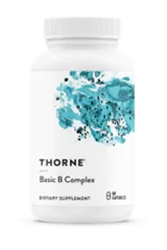 A bottle of Basic B Complex supplements